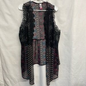 No boundaries Sheer Black  Sleeveless Open Cover size XXl